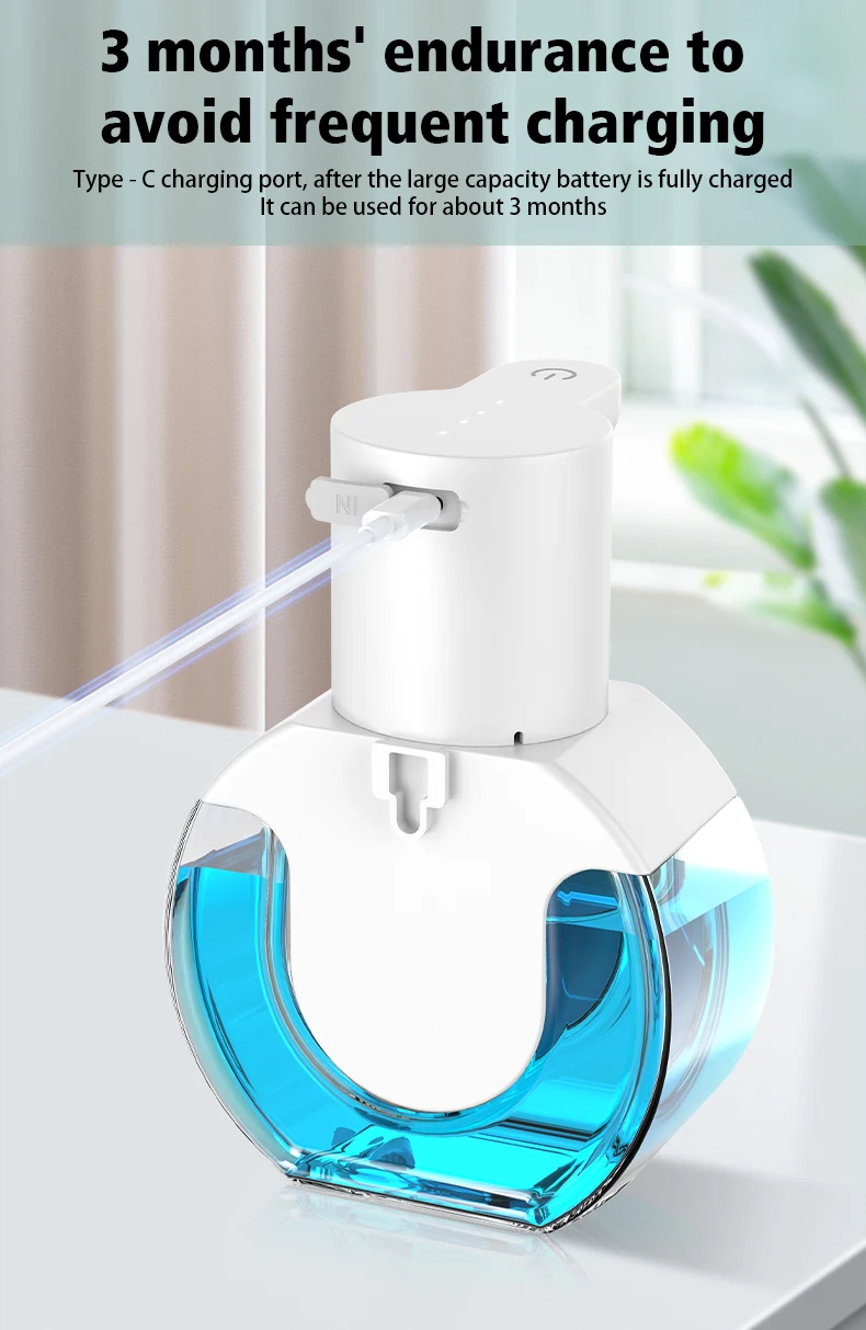 420ML Light Display 4-Gears Adjustable Control Infrared Induction Automatic Sensor Soap Dispenser Electric Hand Sanitizer Bottle