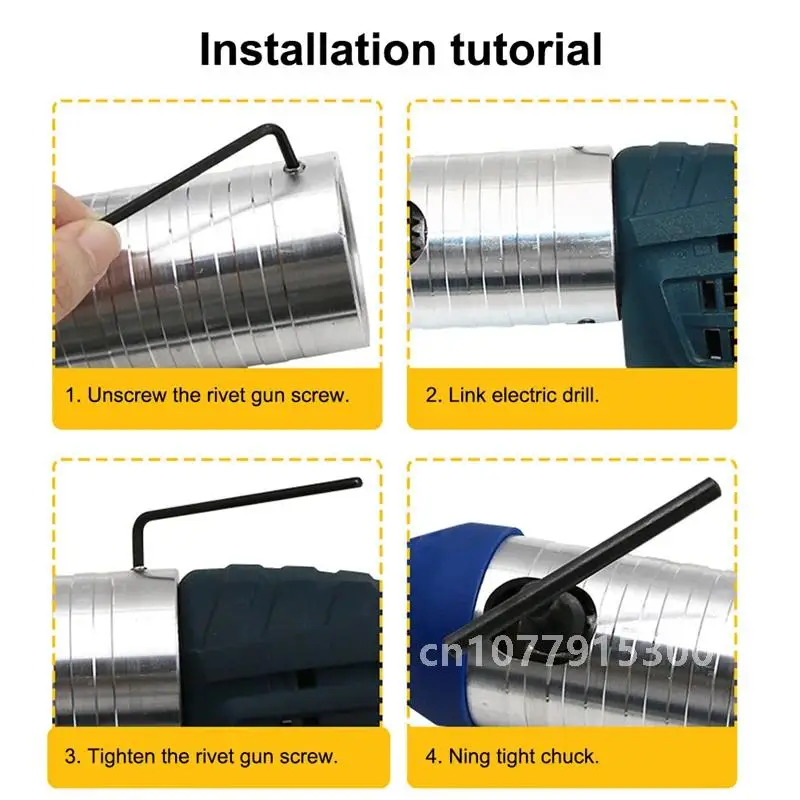 Pistolet à riveter électrique sans fil, perceuse à nervures, adaptateur de conversion Rivcirculation, outil à écrou de buse, odorà ongles manuel, outils de rivetage