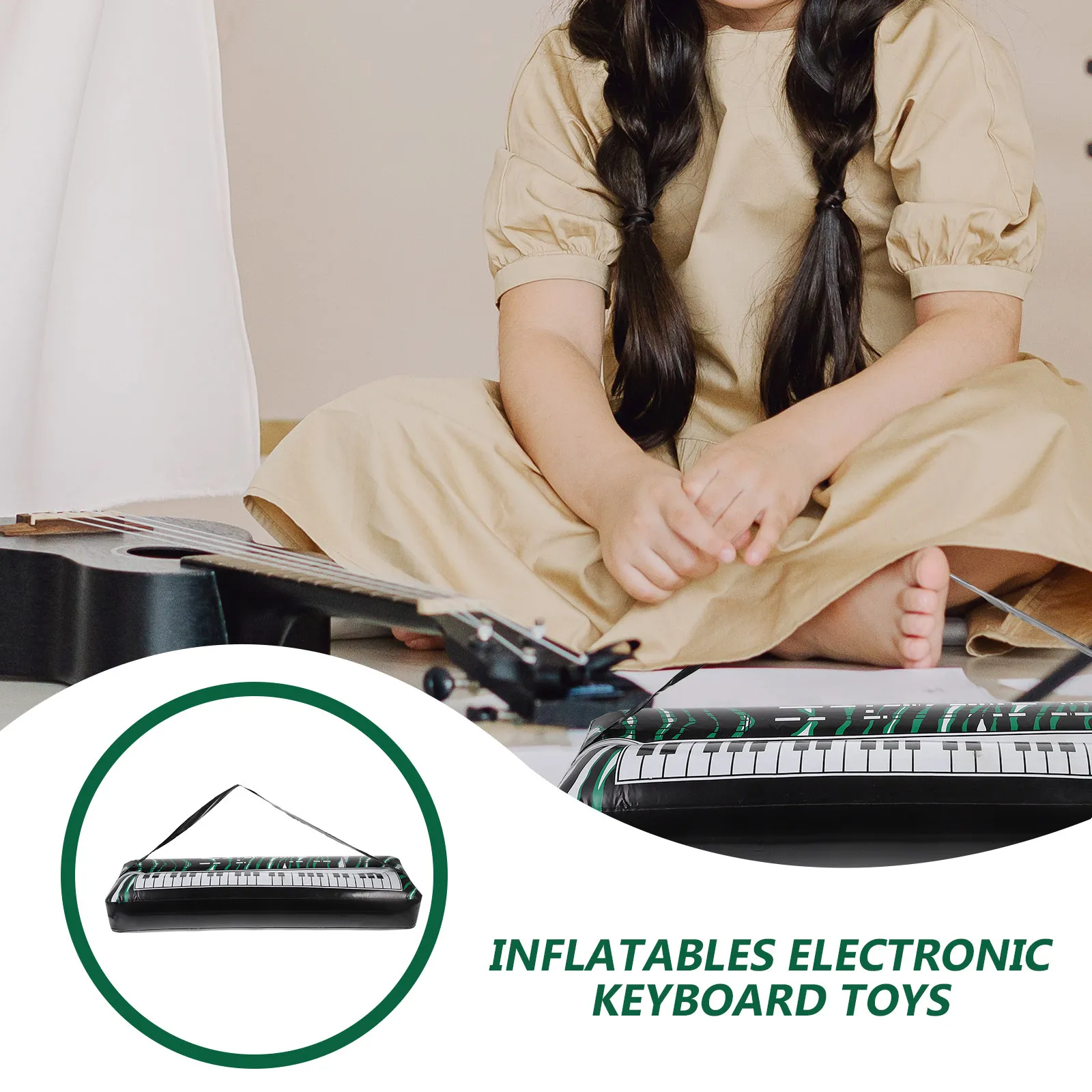

Надувная электронная клавиатура из ПВХ: легкий, многоразовый музыкальный инструмент для быстрого надувания, реквизит для фотозон, веселый аксессуар для фестивалей