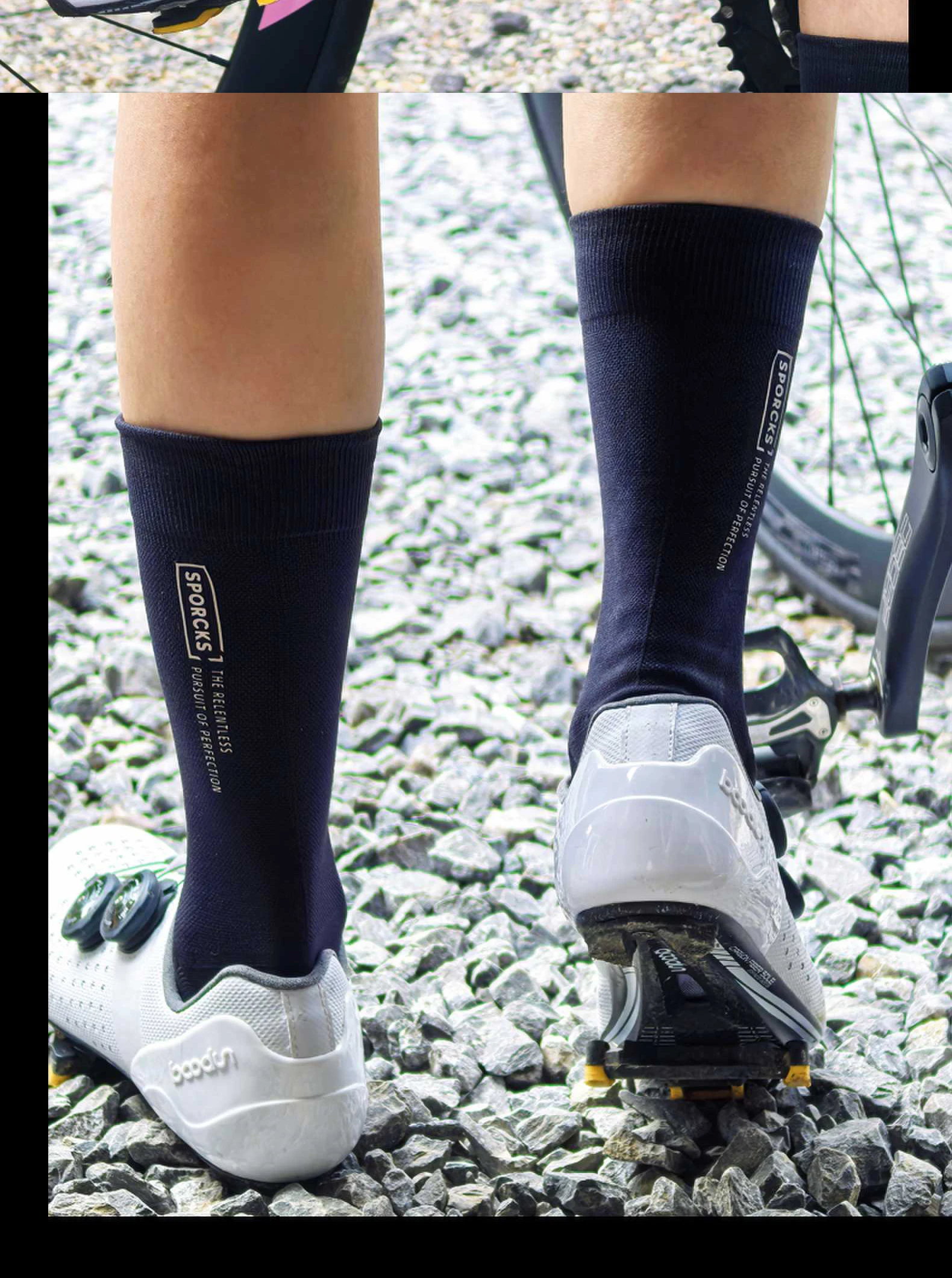 Sporcks Bunte, hochreflektierende Radsocken, Fahrradsocken für Rennrad, Mountainbike, Sportsocken, atmungsaktiv, verschleißfest, bequeme mittelhohe Socken, Sr-03 – Detail 12
