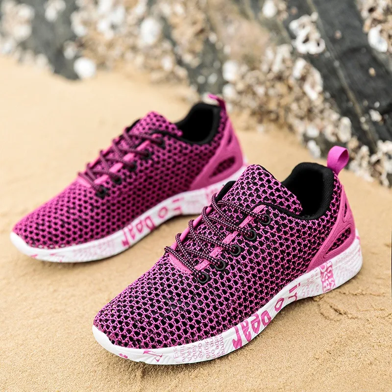 Women Casual Shoes Fashion Breathable Walking Mesh FlatShoesSneakers White Female Footwear