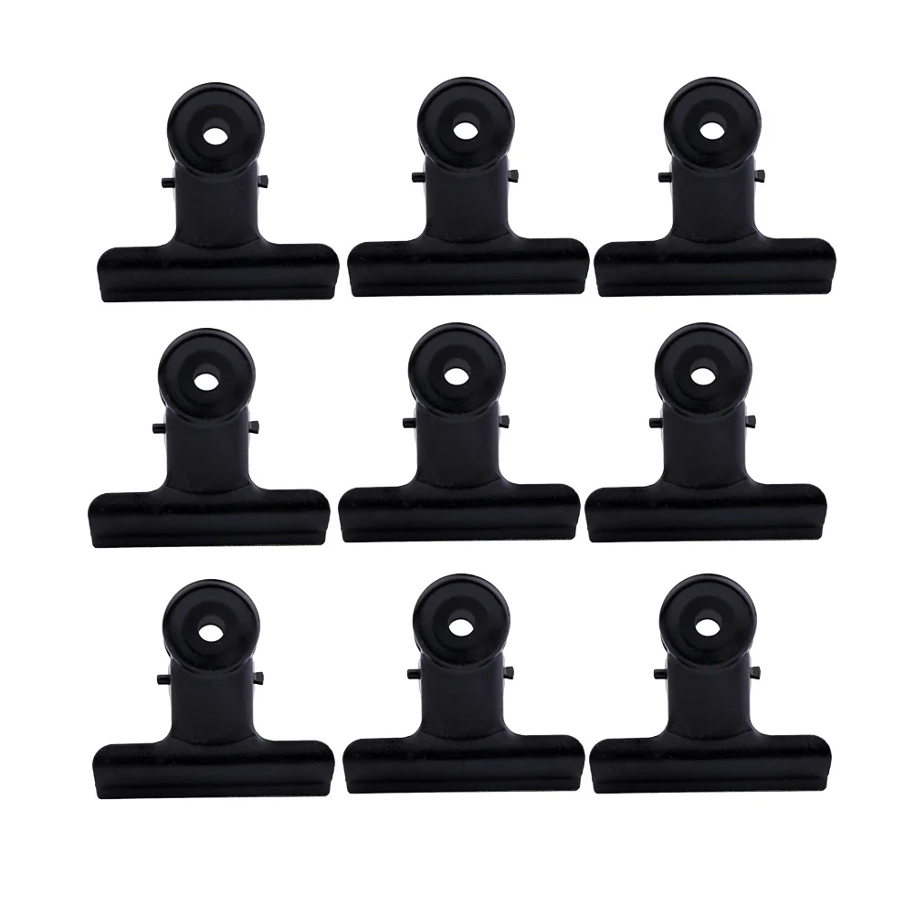 

10pcs Note Clamps Metal Paper 75Mm Black Strong Spring Fixing Clips For Office Home Shop Wall Display Document Holder Pin Clips