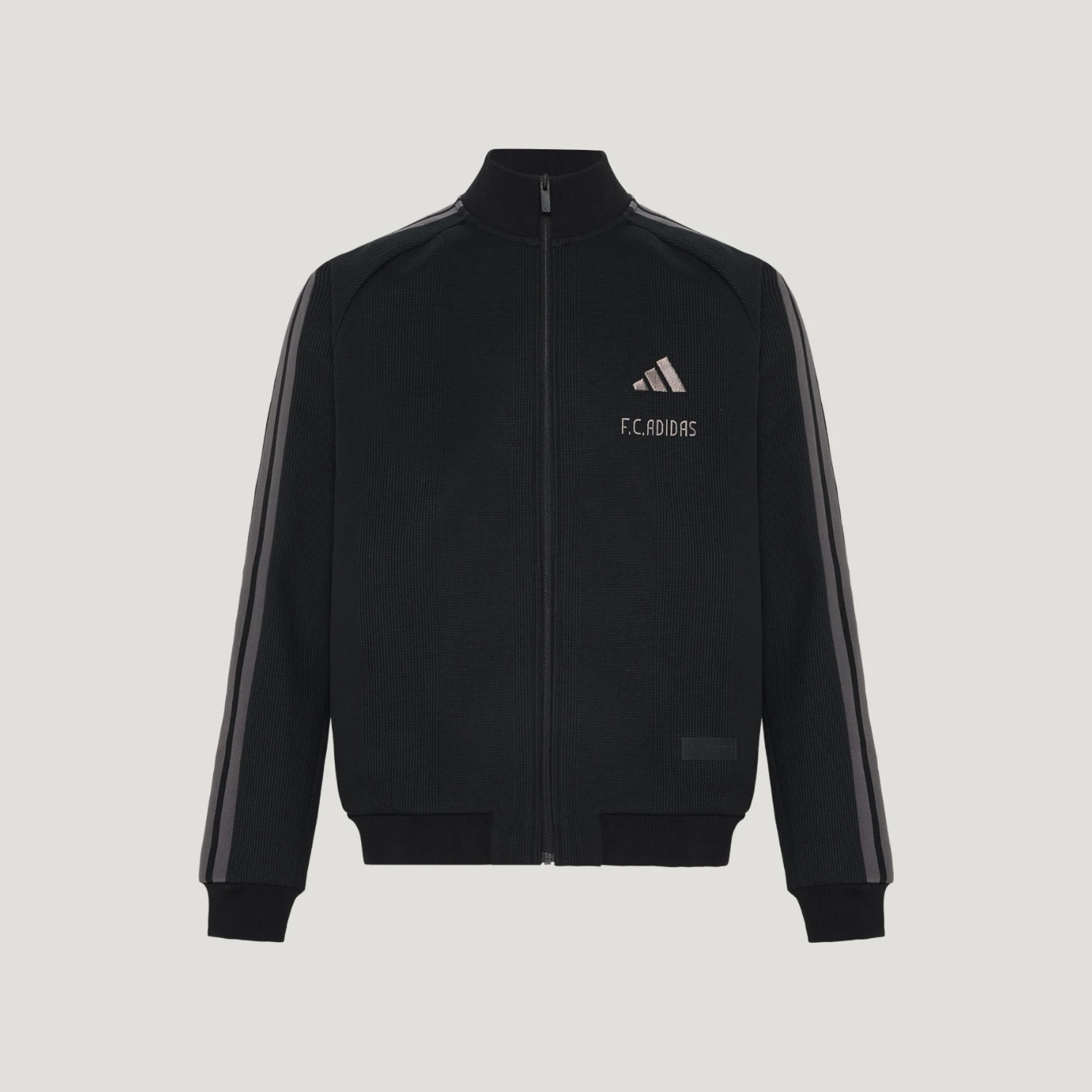 Adidas genuine men's Waffle high neck striped zipper jacket jacket KX2855