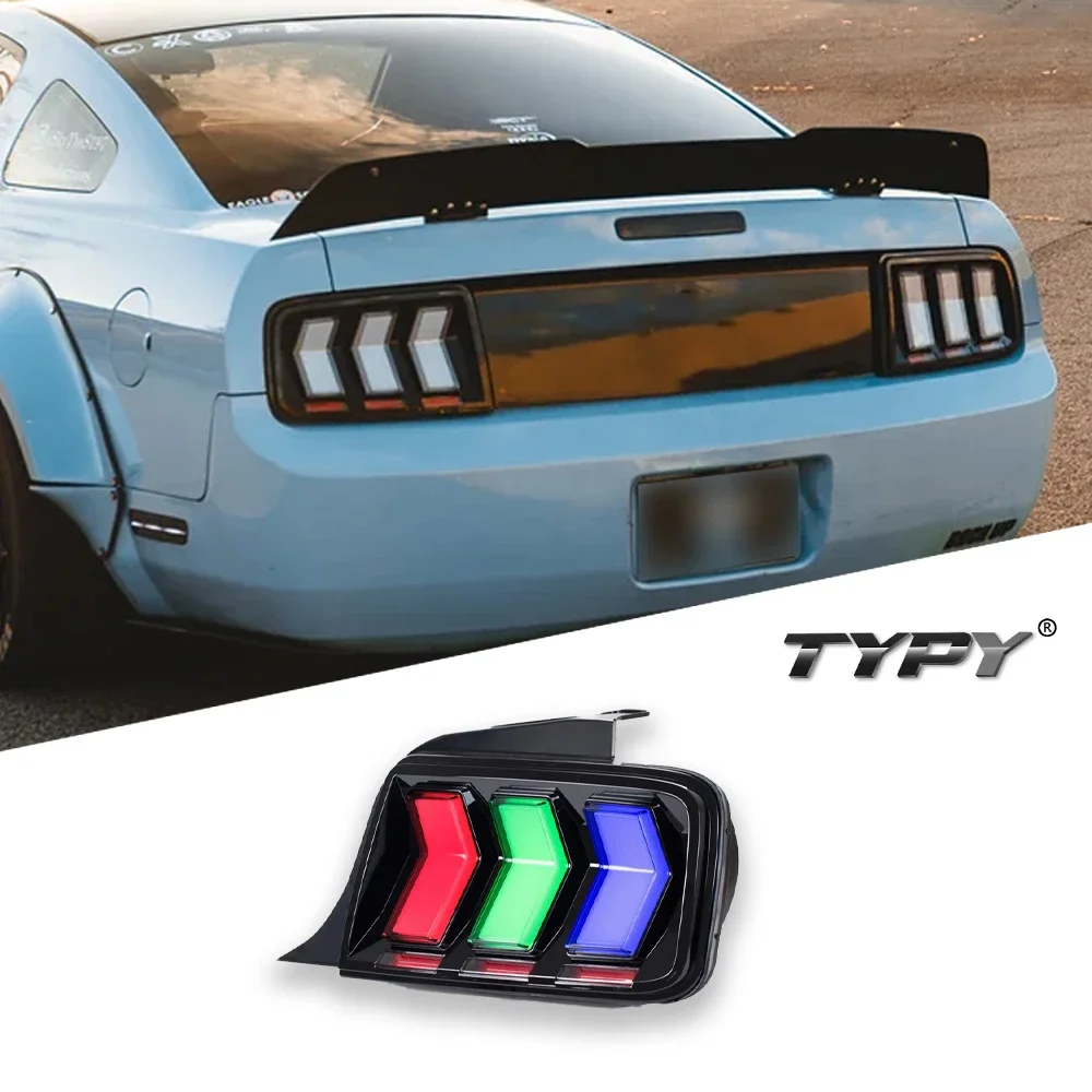 

Автомобильная задняя фара для Ford Mustang RGB 2004-2009, обновленная Модифицированная в новую динамическую фару поворота, задняя фара в сборе