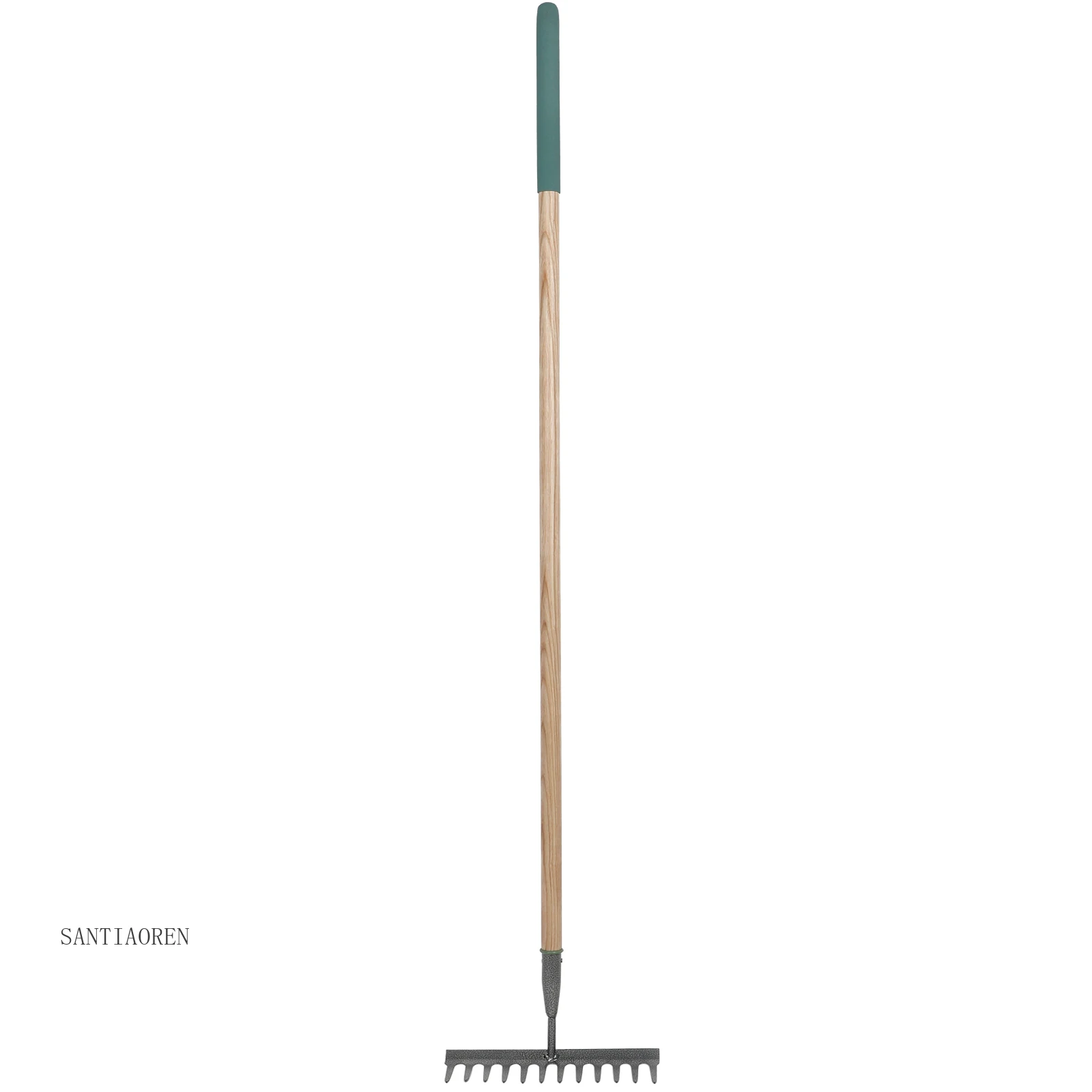 

202512 Teeth Gardening Trowel Fork Lawn Hand Tools Wooden Handle Garden Rake