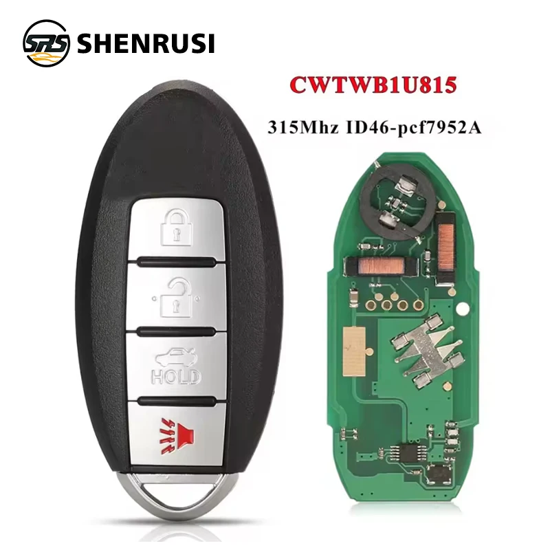 

YONSEN CWTWB1U815 Remote Smart Key suit for Nissan Sunny Teana Sylphy Sentra Versa 315Mhz ID46-pcf7952A TWB1U815 4BTN Keyles