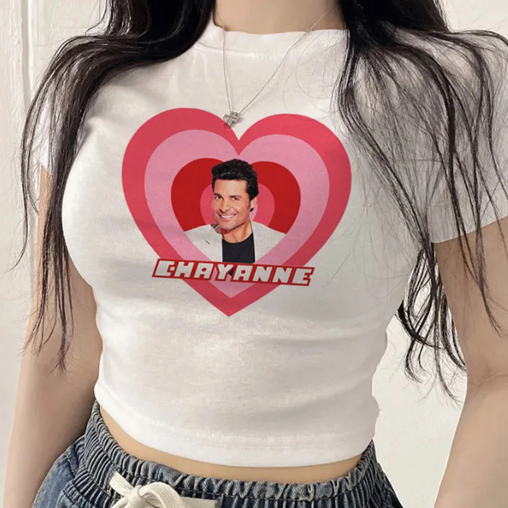 Chayanne crop top ladies gothic japanese 2000s baddie jojifuku tshirt clearance sales cute korean fashion