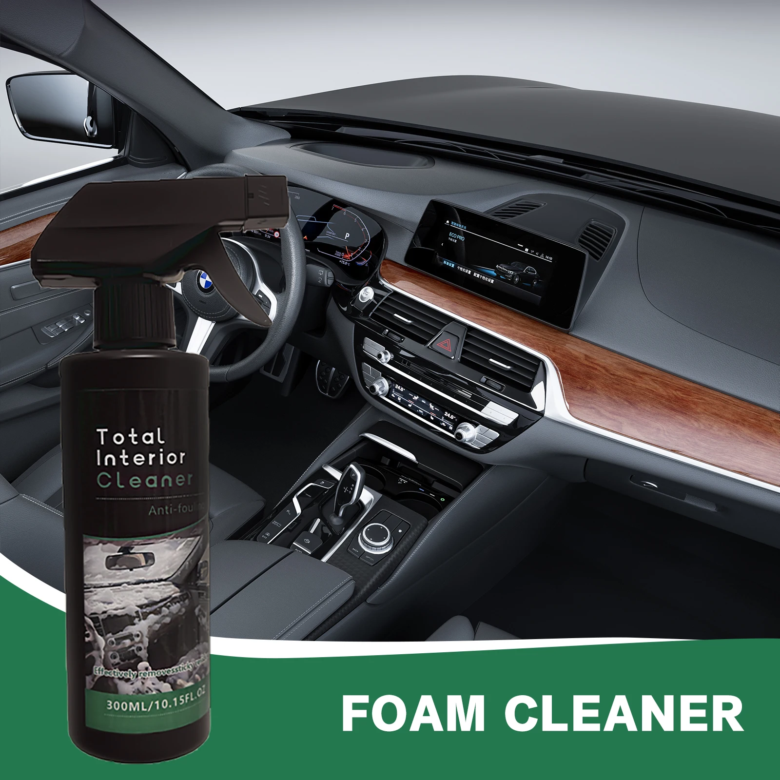 10.5fl.oz Multi-Functional Foam Cleaner: Suitable for Cleaning Automotive Interior Upholstery, Plastic Instrument Panels, Steeri