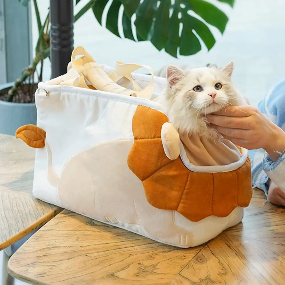 

Lion Design Soft Cat Carriers Safety Zippers Breathable Travel Dog Tote Bag Comfortable Adjustable Portable Pets Handbag Travel