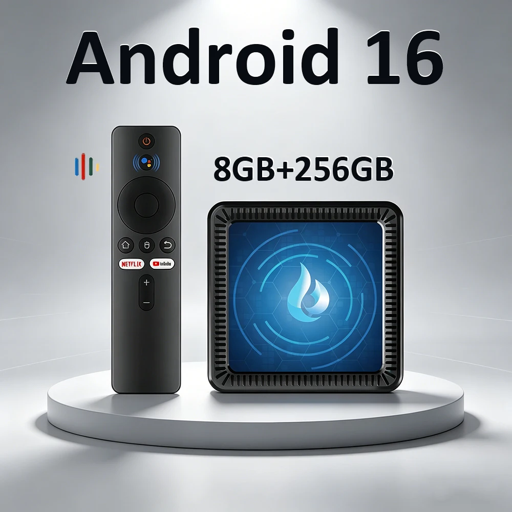 Android 16 8GB 256GB Smart TV Box Q17 H313 Dual WiFi BT5.4 Cortex A53 8K HD Video Google Voice Assistant Very Fast Media Player