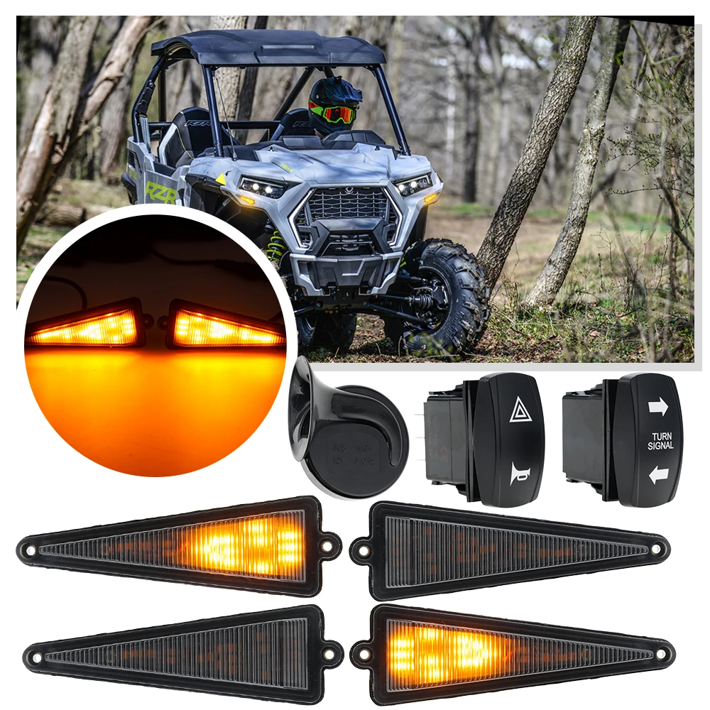 

ATV All-Terrain Vehicle For Polaris Ranger Honda Pioneer Kawasaki Segway Villain 1998-2025 LED side marker Upgrade accessories