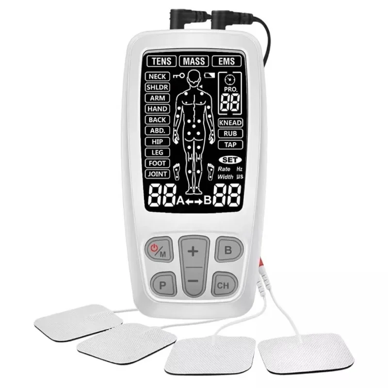 Dual-Output Massager with 41 Modes Electric Pulse Massager for Pain Relief Massage for Back Neck and Muscle Pain Rechargeable