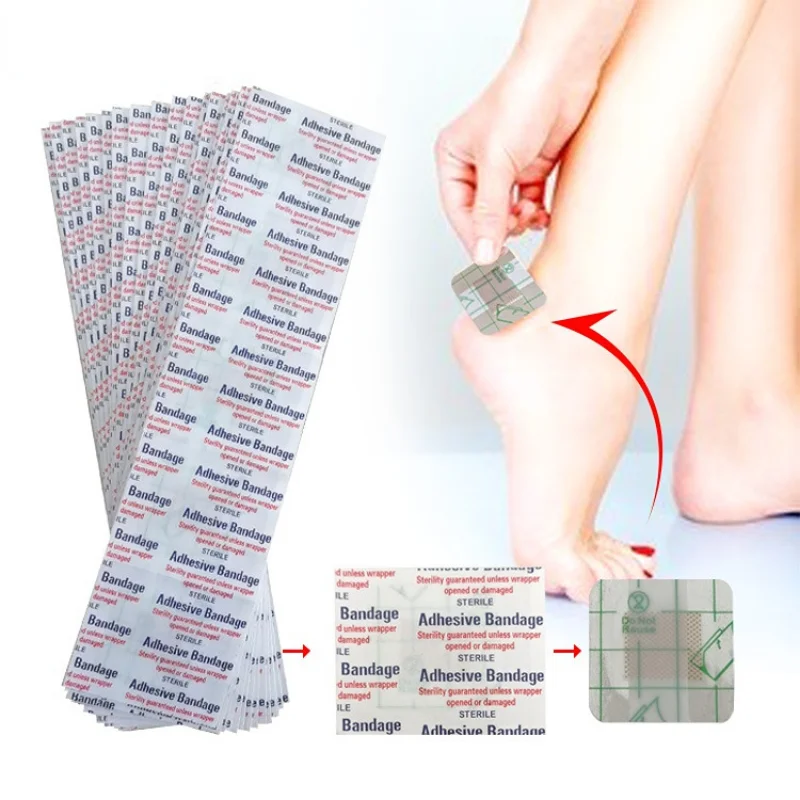 50pcs/set 38*38mm Transparent Band Aid Waterproof Wound Plaster Skin Patch Adhesive First Aid Strips Woundplast Heel Tape