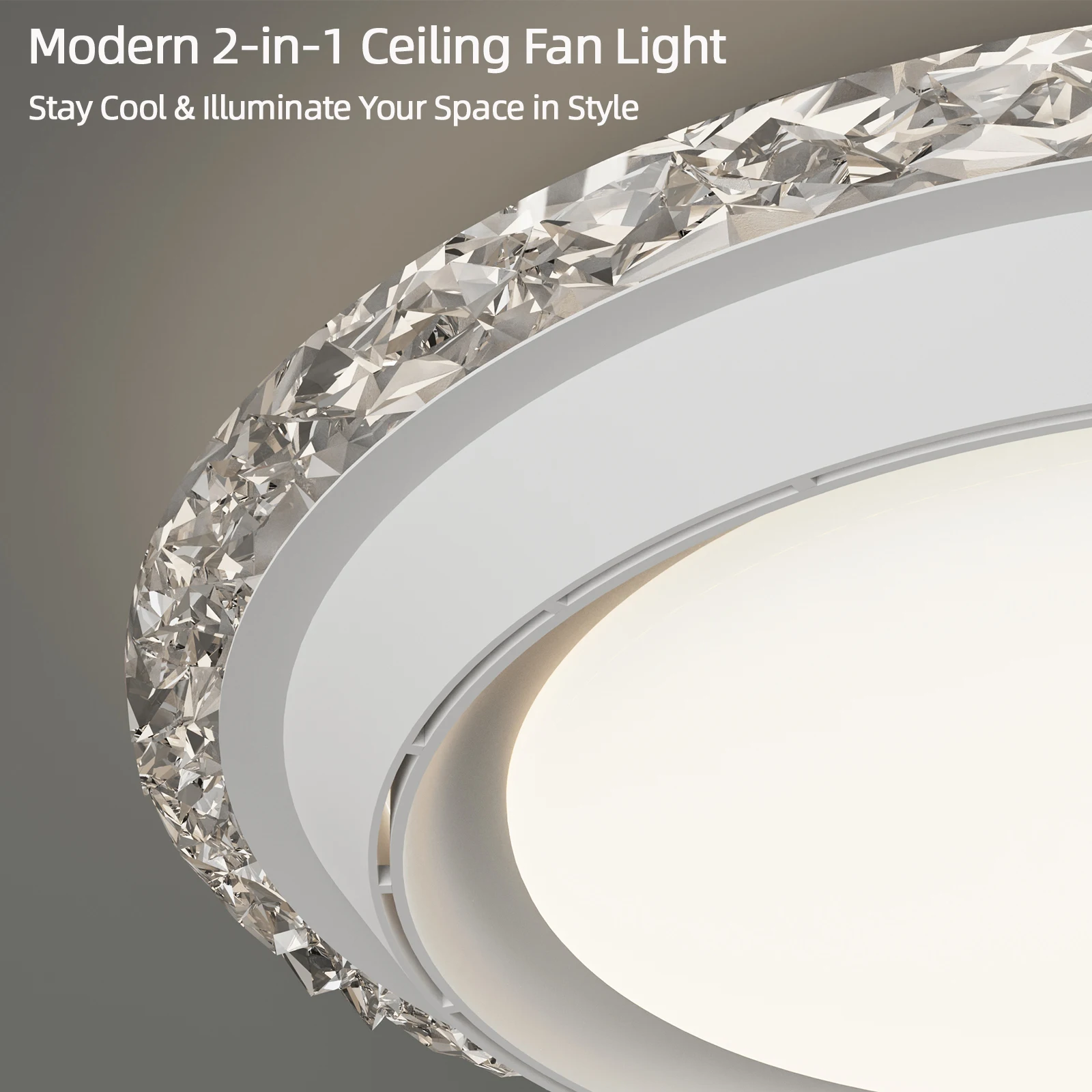 IRALAN leafless fan light with LED light adjustable lighting and 6 wind speed ceiling fan smart low-key ceiling fan light