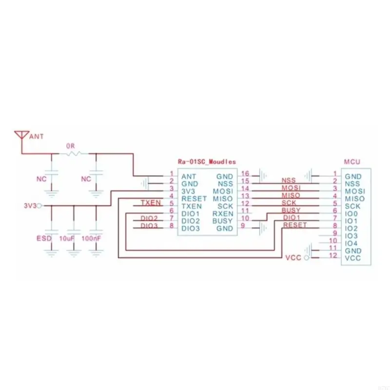 D7YC Ra-01SC Spread Spectrum Wireless Module SPI Interfaces LLCC68 Cores Chip Networking Communication Transmit Module