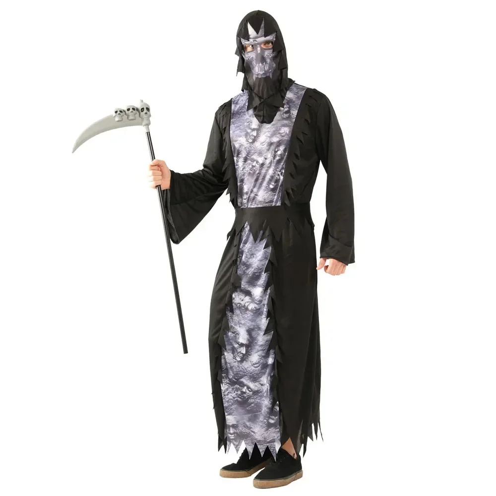 Adult Demon Costume Scary Monster Azrael Death Grim Reaper Halloween Costumes For Men