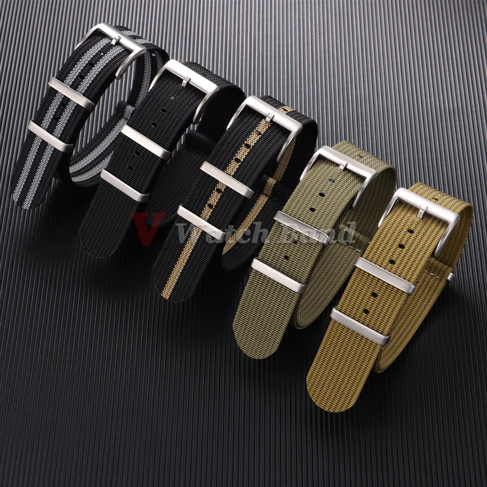 High Quality Fabric Watchband 18mm 20mm 22mm Sport Watch Straps Woven Nylon Strap One Piece Weave Watch Band for Omega for Seiko view 4