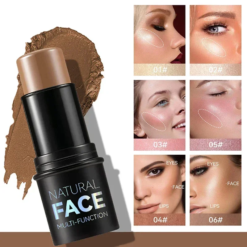 Heallor Make-Up Gezicht Contouren Bronzer Stick Multifunctionele Markeerstift Verhelderende Zijderups Blusher Rouge Crème Aanpassen Verbergen