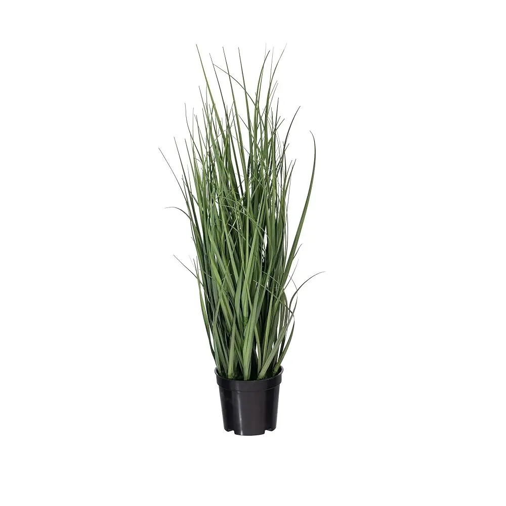 

24"" Everyday Artificial Green Potted Ryegrass With Bla Plastic Pot - Faux Grass Plant Decor - Home Or Office Indoor Greenery