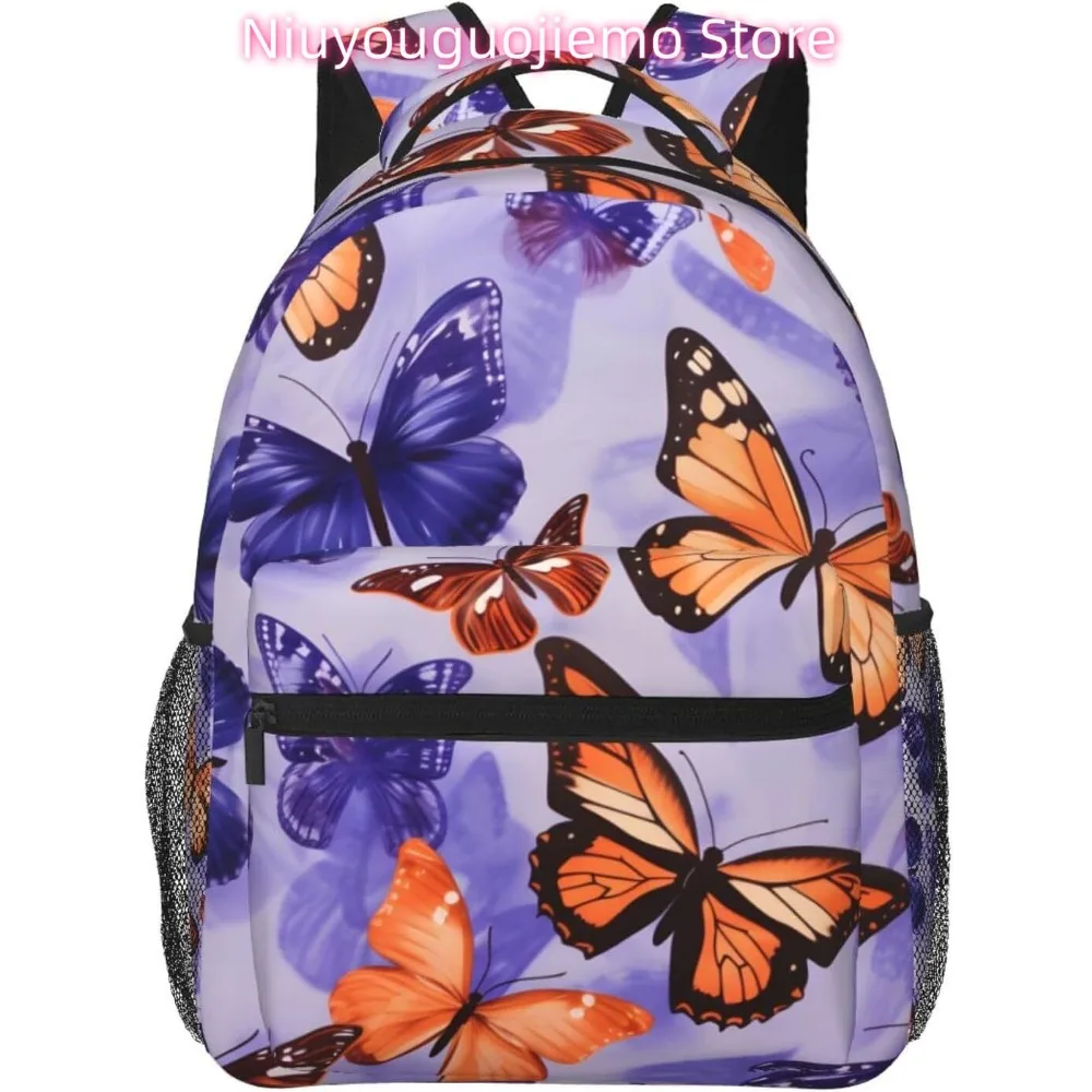 

Forest Butterfly Lightweight Laptop Backpack Lightweight Multipurpose Travel Casual Daypack Unisex College Backapcks for Men Wom