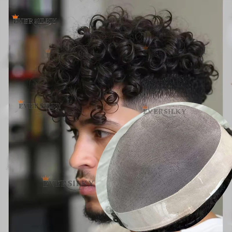 15 مللي متر الأفرو رجل الشعر المستعار غريب مجعد وحدة أسود براون سوبر دائم أحادية رجالي 20 مللي متر نسج 100% شعر الإنسان شعر مستعار أمريكي أفريقي