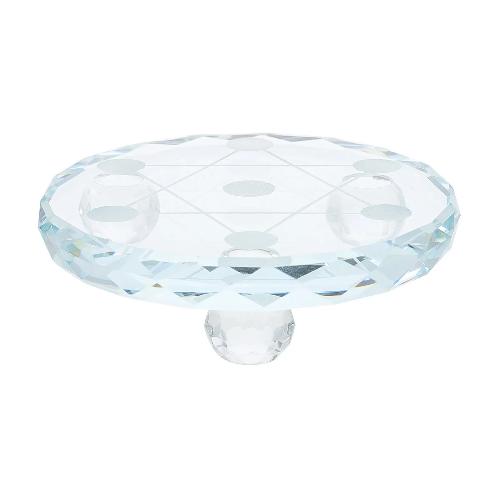 1Pcs Delicate Crystal Display Plate Seven-Star Pattern Glass Tray Elegant Jewelry Storage Holder Transparent Home Living Room