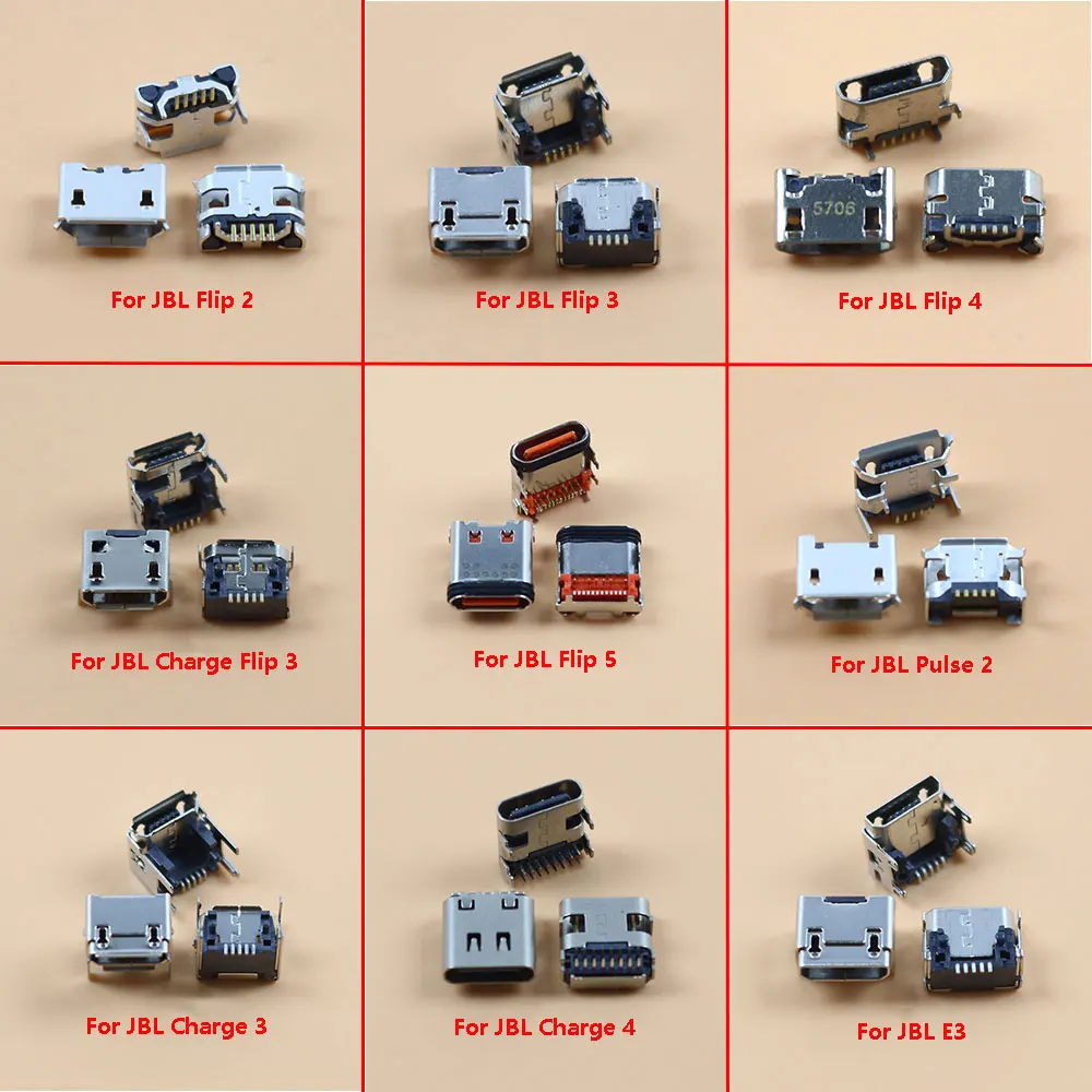 

5PCS Micro TYPE-C USB Charging Port Replacement For JBL E3 Charge3 4 Flip3 Flip5/6 Pulse 2 Bluetooth Speaker USB Jack Connector