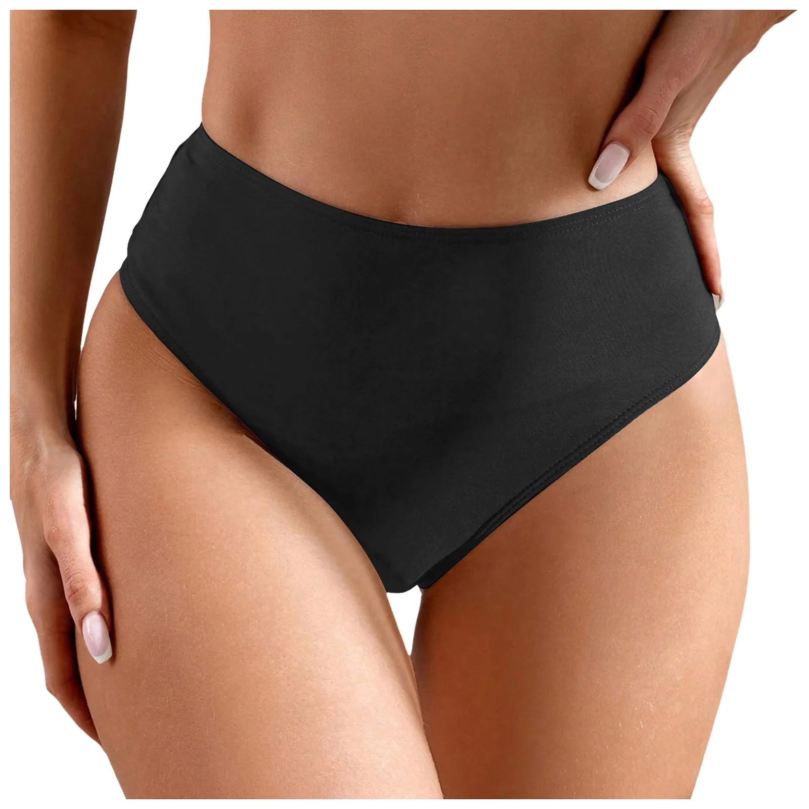 Women High Waist Bikini Bottoms Swim Briefs Beach Shorts Ruched Bottom High Cut Swim Bottom Full Coverage Swimsuit