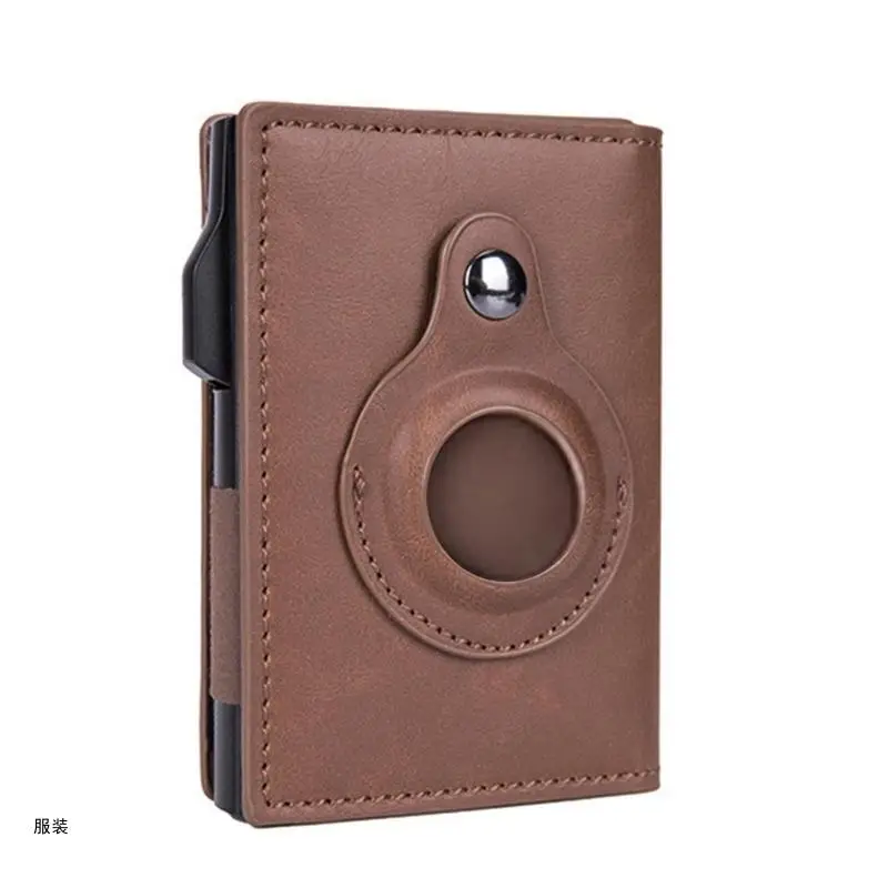 

D0UD Fashion Men PU Leather Wallet for AirTag RFID Blocking Credit Card Holder