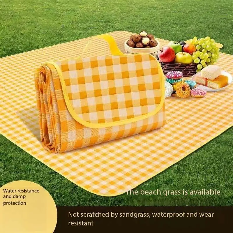 Estera de picnic, estera impermeable y a prueba de humedad para césped y playa al aire libre, tela de picnic portátil, suministros esenciales para acampar