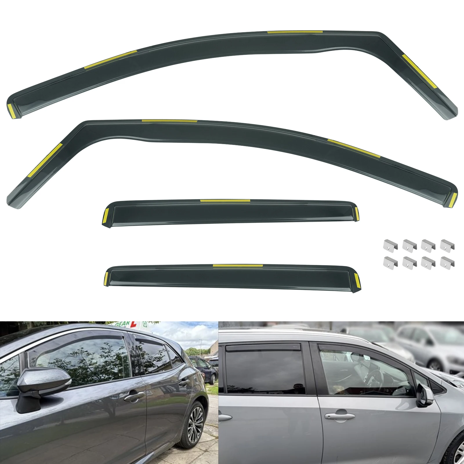 4pcs/set Tint Wind Deflectors For Toyota Corolla E21 Estate 5 Door 2018-up Window Edgevisors Wind Rain Sun Guard Deflector
