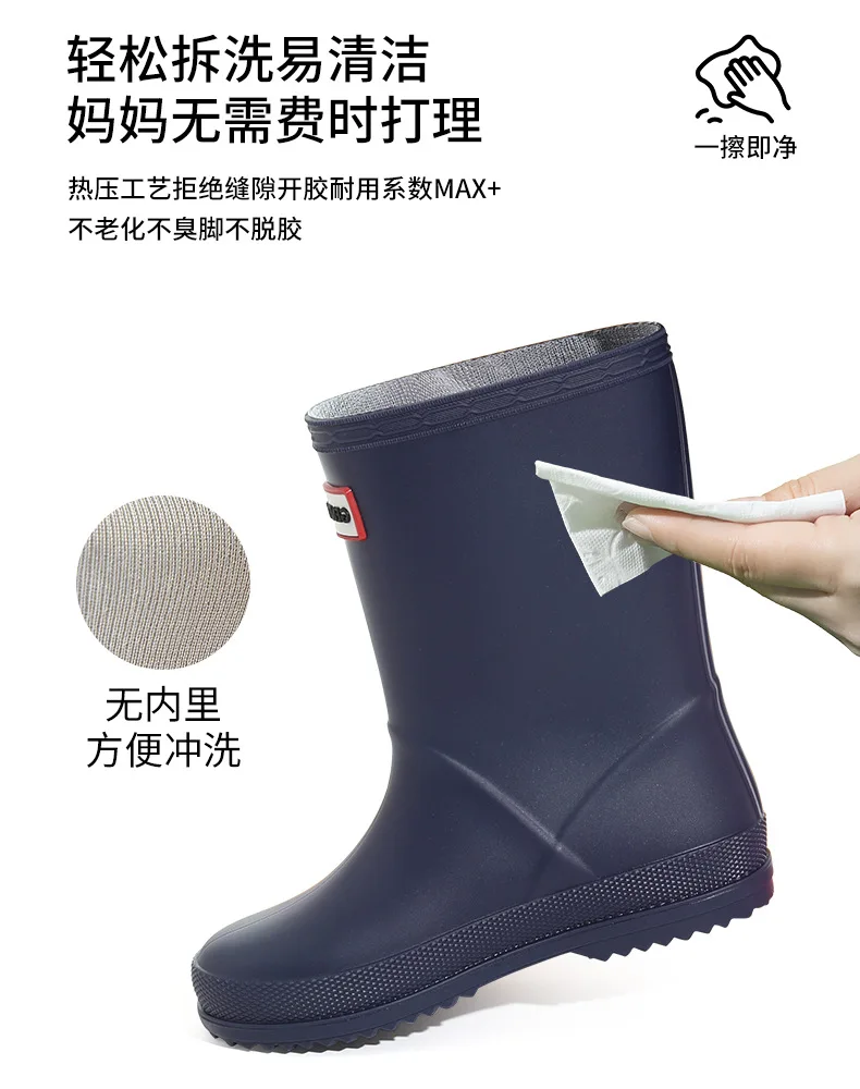 Kinder-Regenstiefel, mittelhohe Stiefel, Gummisohlen, für Jungen und Mädchen, rutschfest, wasserdicht, Freizeit-Gartenschuhe, für Babys, zum Spielen im Freien und im Wasser. – Detail 10