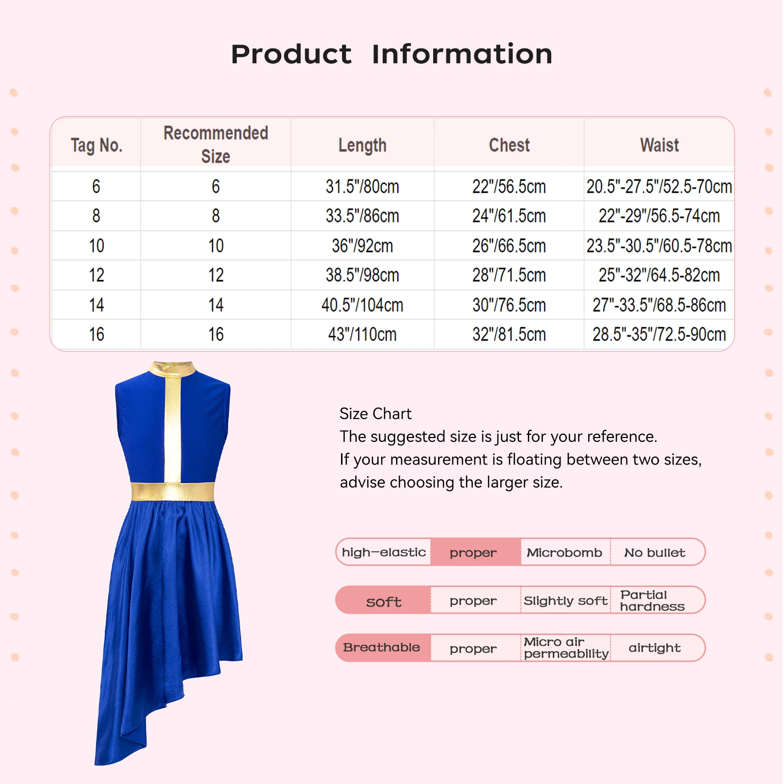 Kids Girls Praise Dance Dress Sleeveless Flowy Asymmetrical Hem Dresses Choir Liturgical Costume Stage Performance Dance Outfits