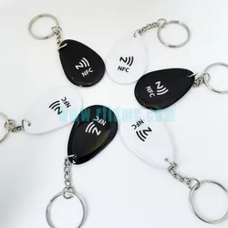 13.56MHz NTAG215/NTAG216 RFID Tag NFC Epoxy Keyfob, Blank Digital Business Smart Card Large Memory Capacity