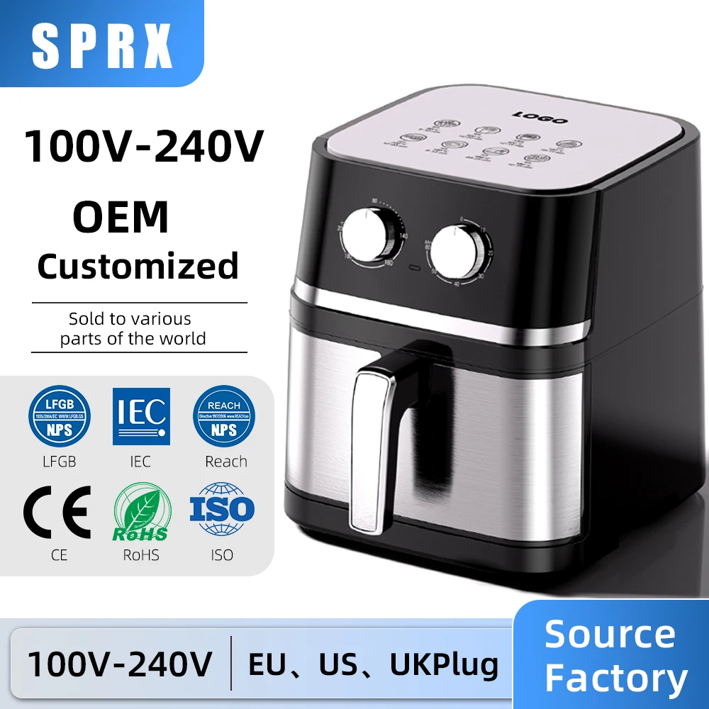 Air Fryer Oven, Large Capacity Household Oil-free Baking, High Firepower Stainless Steel Electric Fryer