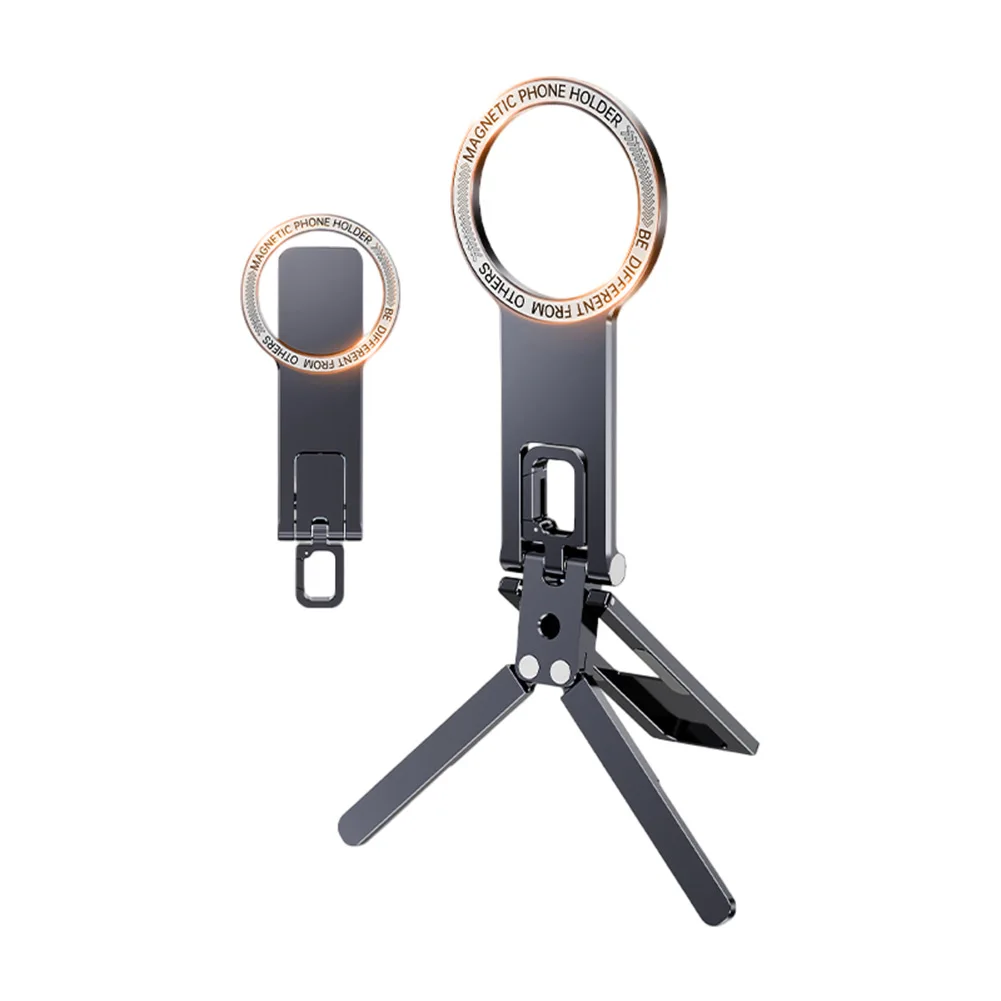 

Foldable Phone Tripod with Dual Magnets Aluminum Alloy Stand for Smartphones Lightweight For Travel Gym Design