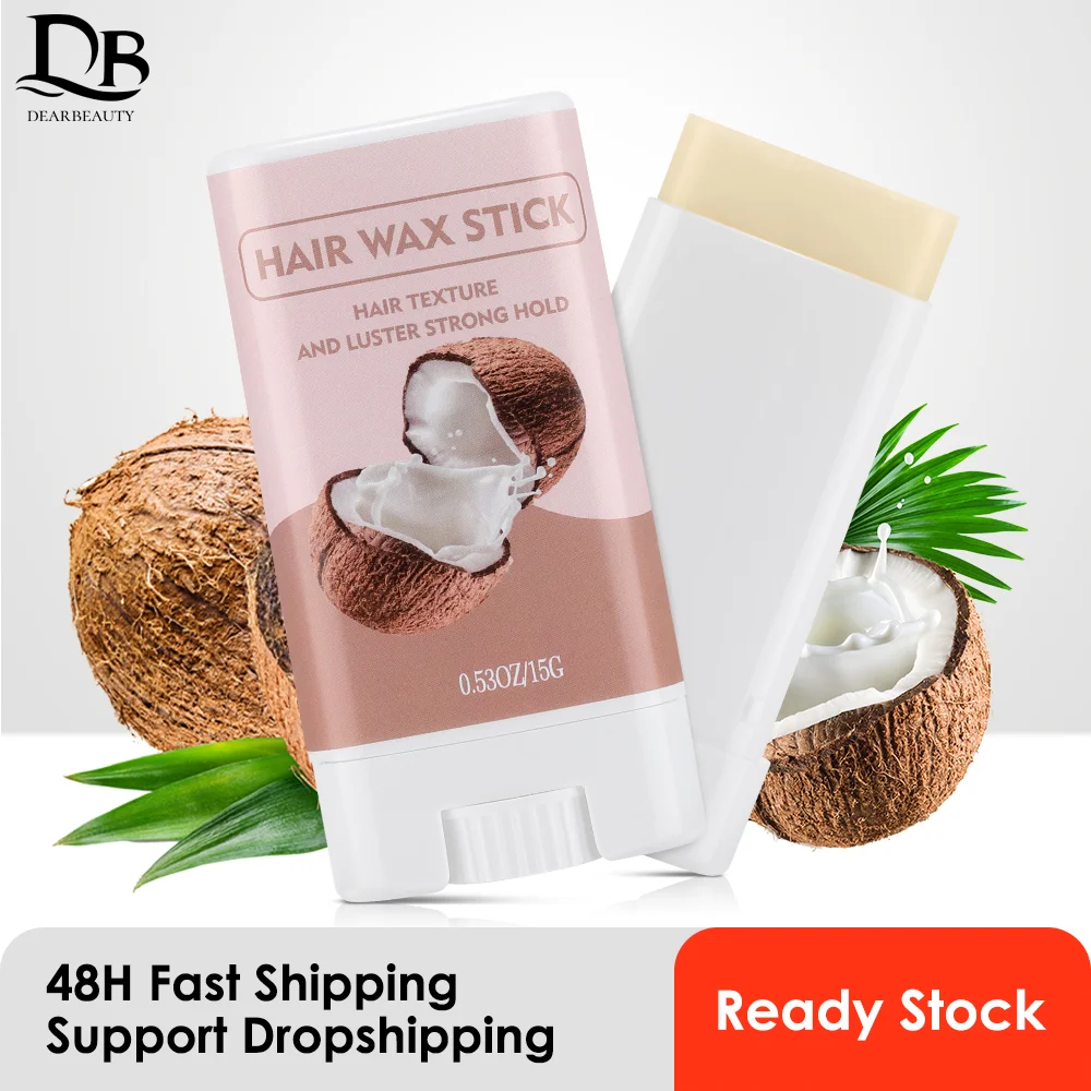 Hair Wax Stick For Wigs Hair Styling Hair Frizz Fixed Fluffy Gel Hair Wax Women/Men/Children Coconut Flavour Non-Greasy Style