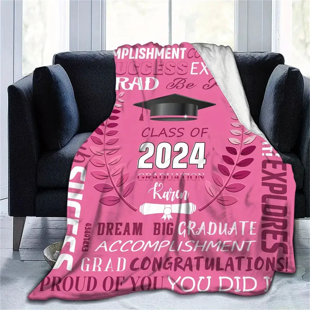 

Фланелевое одеяло на заказ, подарок на выпускной сезон 2024, новое квадратное одеяло с принтом для улицы, путешествий, кемпинга, ночного чтения