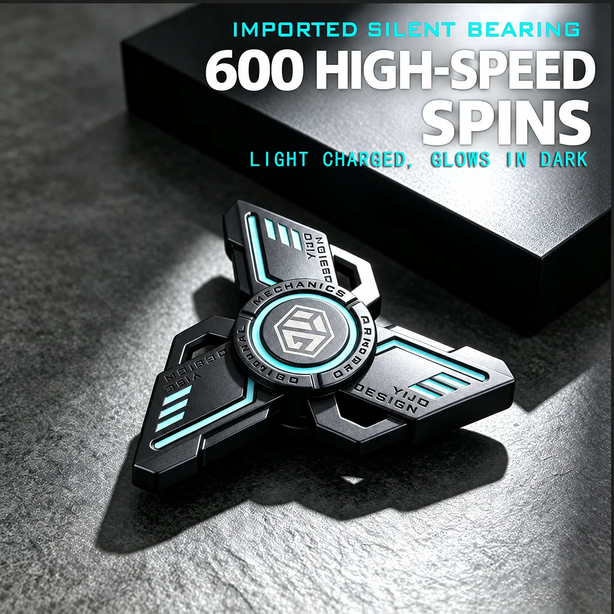 Fidget Spinner Glow in Dark Light Charged Alloy Hand Spinner Fingertip Gyro EDC Stress Relief Anti Anxiety ADHD Sensory Toy Gift