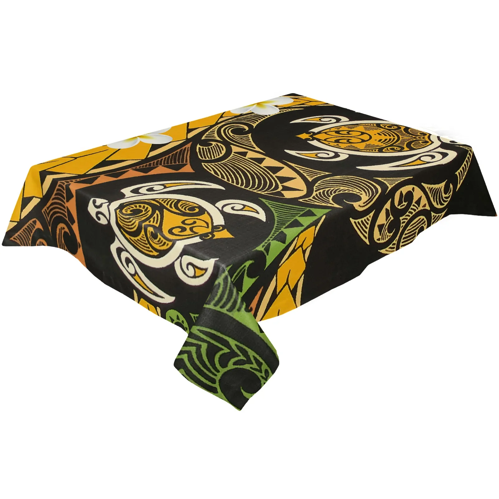 Ethnic Polynesian Texture Flower Waterproof Tablecloth Kitchen Decorative Table Cover Home Party Dining Room Table Cloth