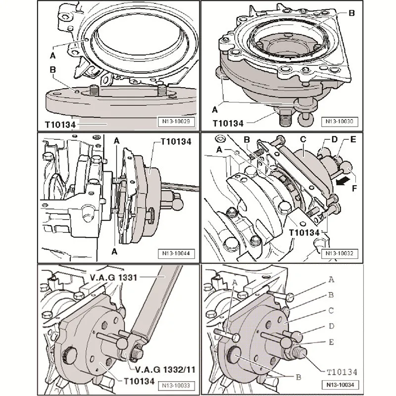 T10134 Crankshaft Oil Seal Remover Inataller Rear Seal Flange Removal Installation Tool For VW Audi 4 Cylinder Engines