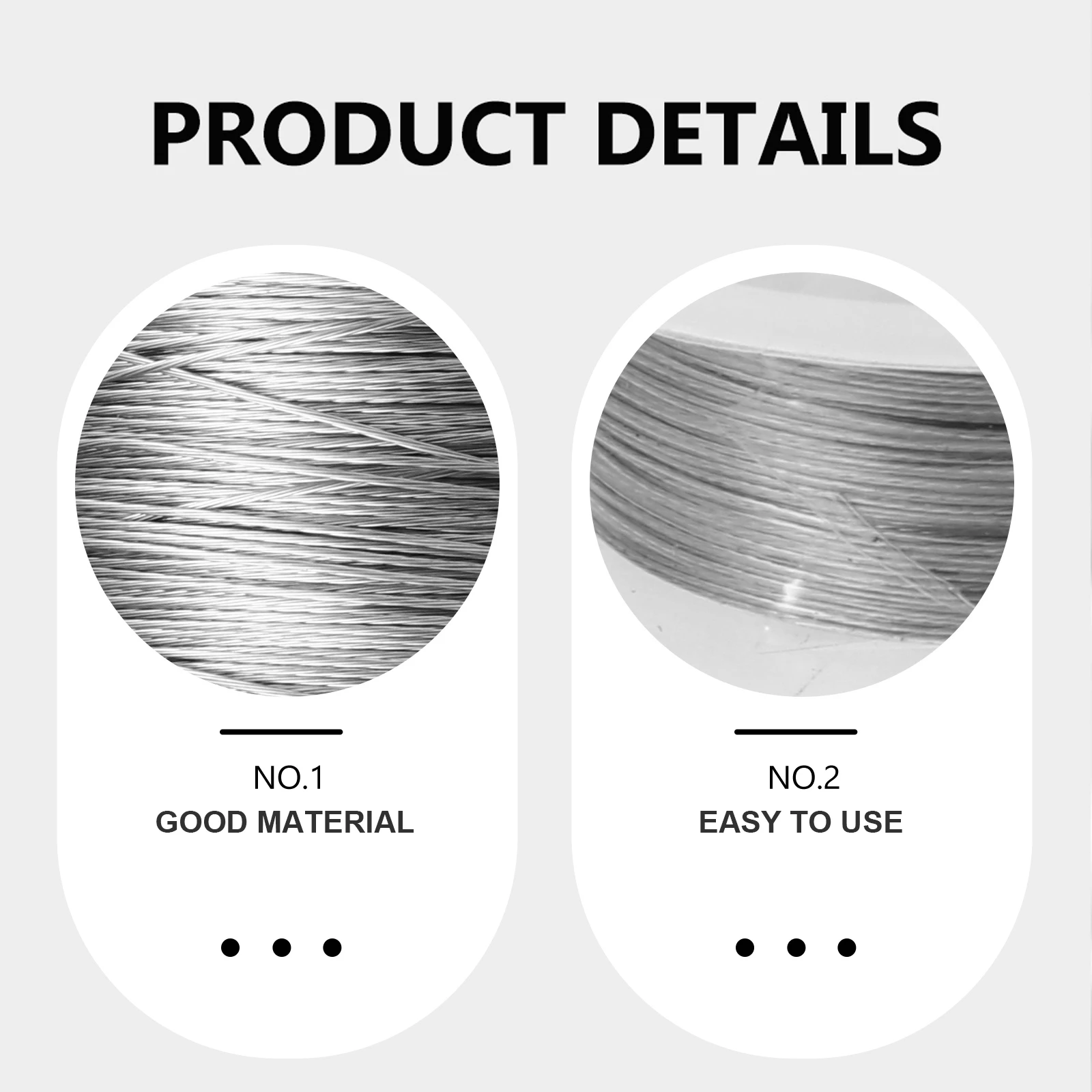 

1Set Steel Wire Rope Fishing Wire Rust Resistant Durable Strong Pulling Force Picture Hanging Outdoor Clothesline Lighting Guide