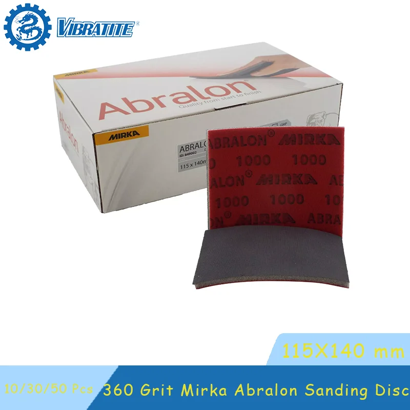 10/30/50 Uds Mirka Abralon disco de lijado esponja papel de lija grano 360 115x140mm bloque de lijado de espuma seco húmedo para muebles coche de madera