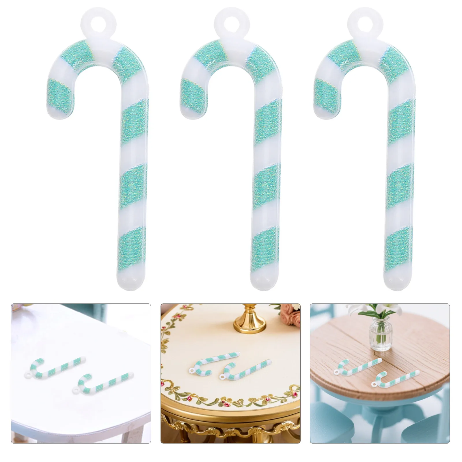 

50 Pcs Decorative Accessories Decoration Craft Candy Cane Miniatures for Crafts Supplies