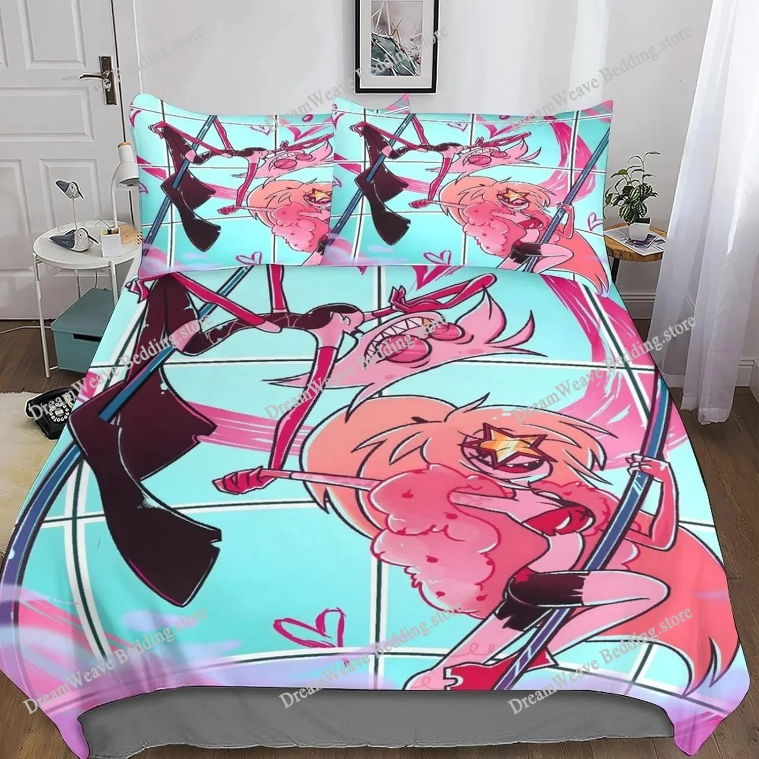 

Anime Stolas Helluva Hazbin Hotels Boss Bedding Set Boys Girls Twin Queen Size Duvet Cover Pillowcase Bed Boys Adult Quilt Cover