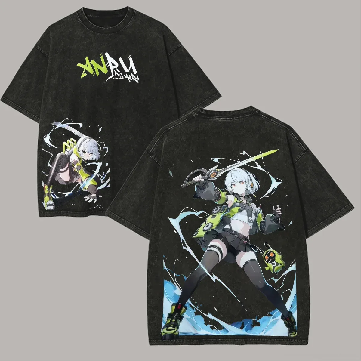 Zenless Zone Zero Washed T-shirt 2026 New Model personality Clothes shirt Year round clothing Streetwear Trendy high quality tee
