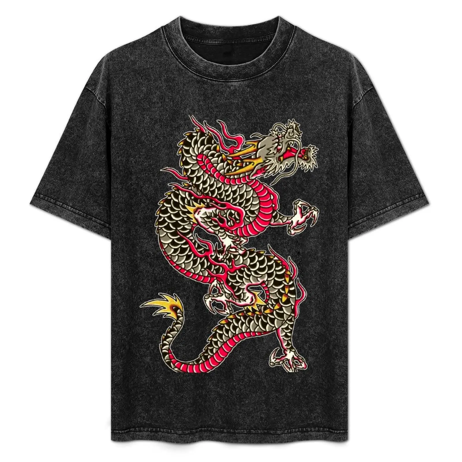 

Traditional Japanese Dragon Tattoo T-Shirt Sweat Resistant Workout Tee Shirt