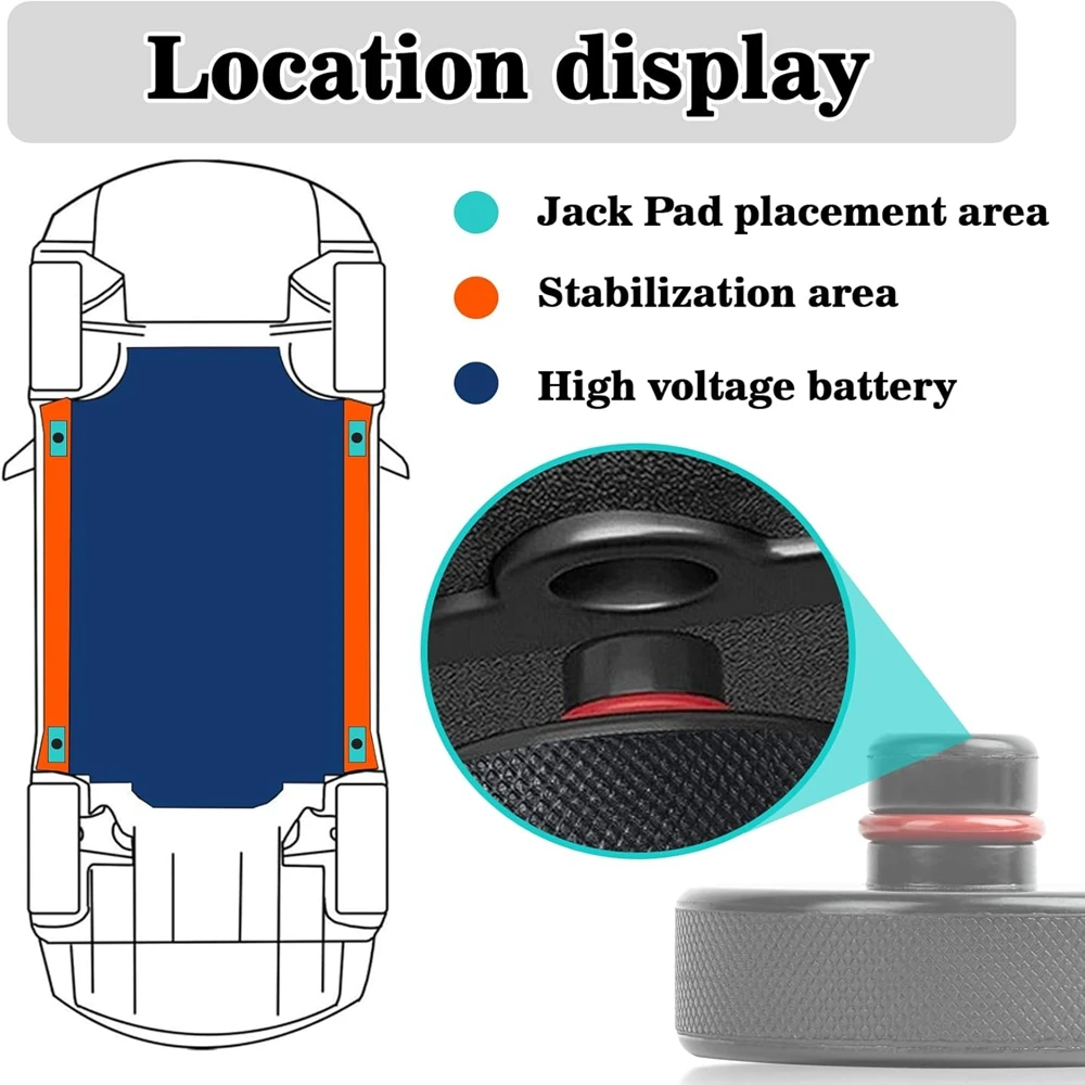 1/4 Stück Hebeadapter für Tesla Model 3 Y S X Juniper, Verbesserte Synthetische Gummi-Adapterpads für Batterie und Fahrgestell – Detail 11