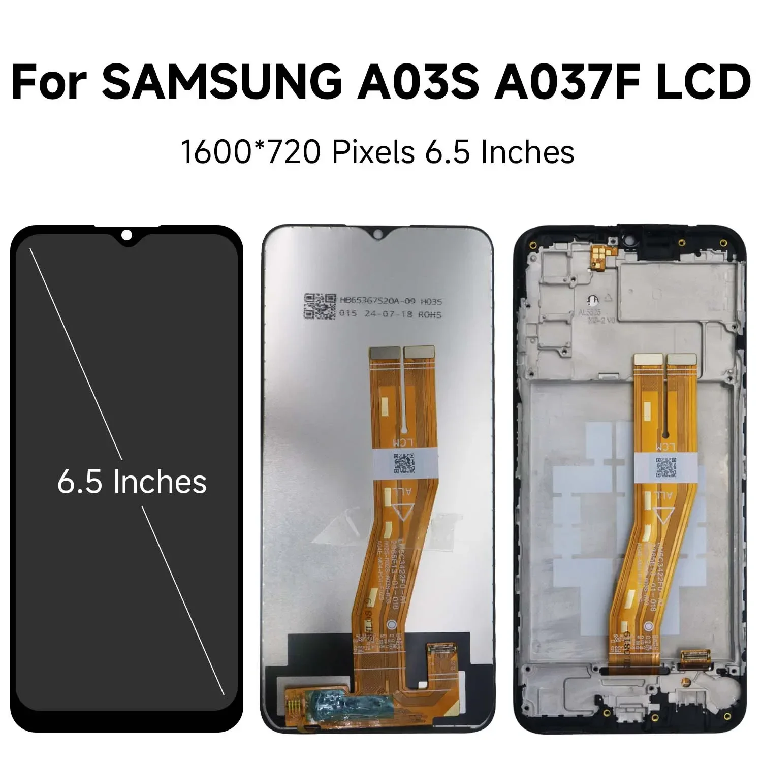 A03S 6.5 ''สําหรับ Samsung สําหรับ A037F A037M A037G A037U A037W จอแสดงผล LCD Touch Screen Digitizer Assembly เปลี่ยน