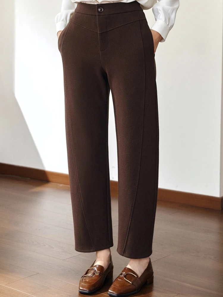 

OLrain Women's Wide Leg Elastic Waist Curved Knife Pants 2025 Autumn Drooping Comfortable Casual Daily Wear Pants O57QK000588